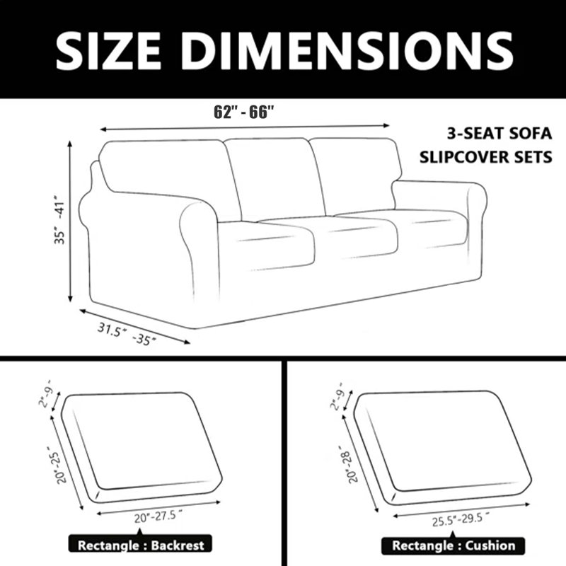 Polyester Box Cushion Sofa Slipcover, Dark Gray Polyester