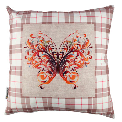 Premium Washable Cushion, 17.0 x 17.0 Inches, 50% Cotton / 50% Polyester, Silicone Filling, Concealed Zip | Soft, Comfortable & Ironable | Perfect for Home Decor, Living Room & Bedroom Accents