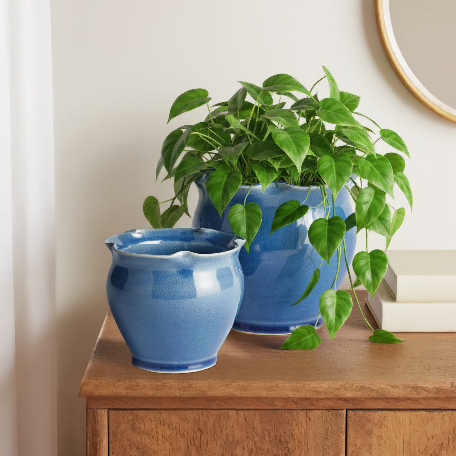 Ceramic Pot Planter, Blue
