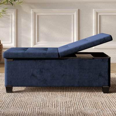 Nestl Vérrant Velvet Storage Ottoman Bench with Removable Legs and Hidden Storage