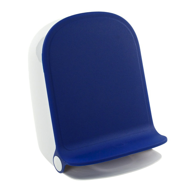 Poubelle à pédale 1,14 gallons Waurika, Blanc/bleu