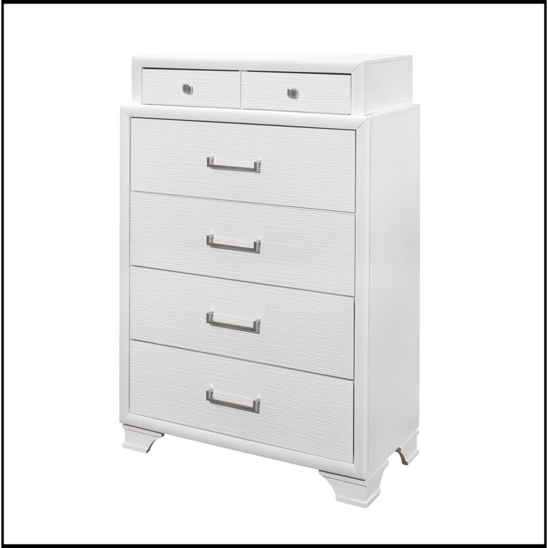 Commode blanche avec 2 petits tiroirs