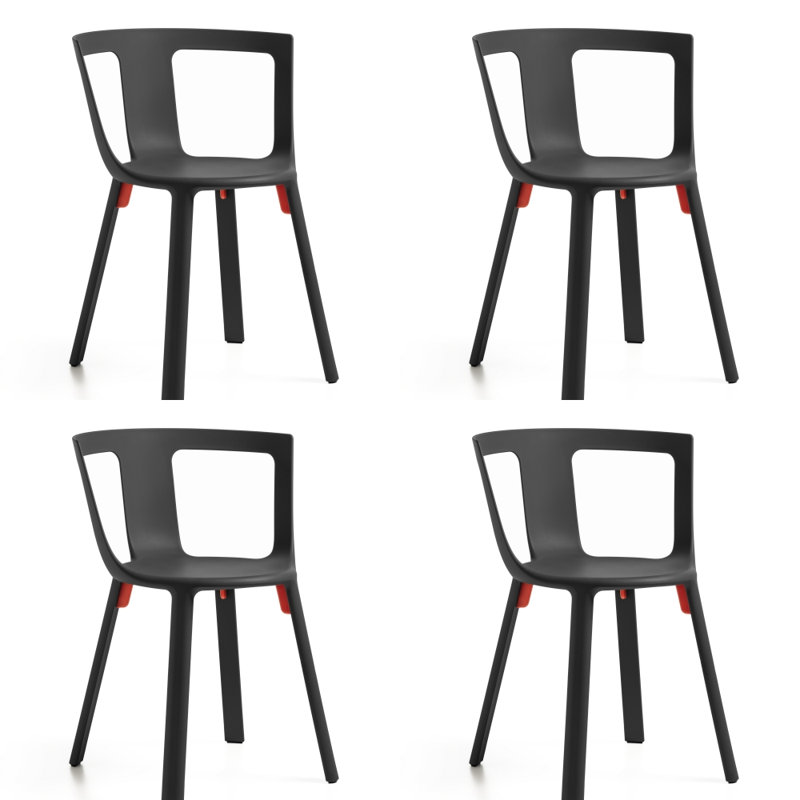Chaise empilable Fla, Noir