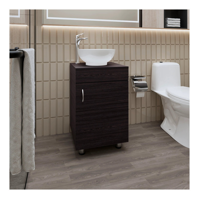 Meuble-lavabo avec lavabo et robinet intégrés, Marron foncé