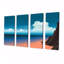 «Deep Blue Ocean Horizon Mountain Clouds», ensemble de 4 décorations murales océaniques-503792757
