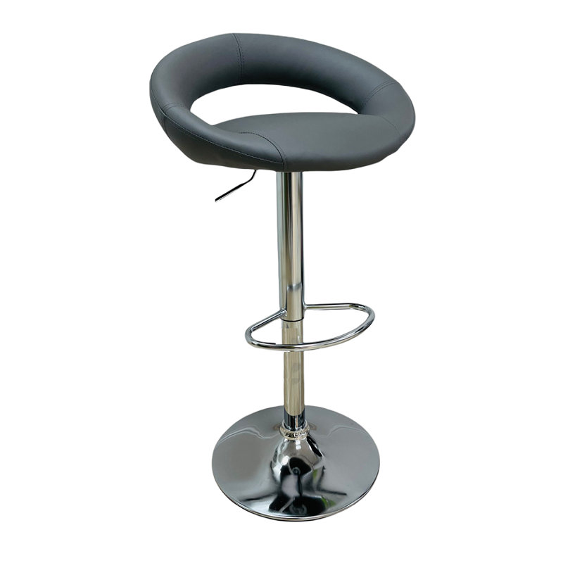 Nylea Adjustable Height Bar Stool, Gray, 4