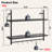 Floating Shelf With Towel Bar And Hooks - Industrial Wall-Mounted Storage Shelf For Kitchen, Bathroom, Living Room - Sturdy Wrought Iron And Particle Board Design-443813518