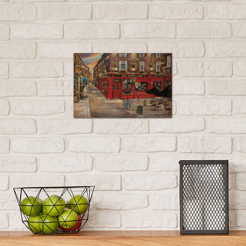 The Temple Bar by Ruane Manning - Painting on Canvas, 66.04 cm H x 45.72 cm W x 1.91 cm D