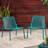 Stackable Outdoor Chairs, Mesh Seating, Angled Legs, 26" W X 22.45" D H, Teal Modern Chair , Build, 26"X22.45"X26