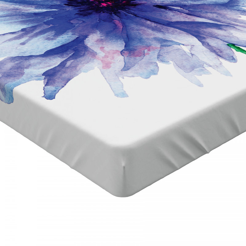Microfiber Floral Fitted Sheet, Full Fitted Sheet