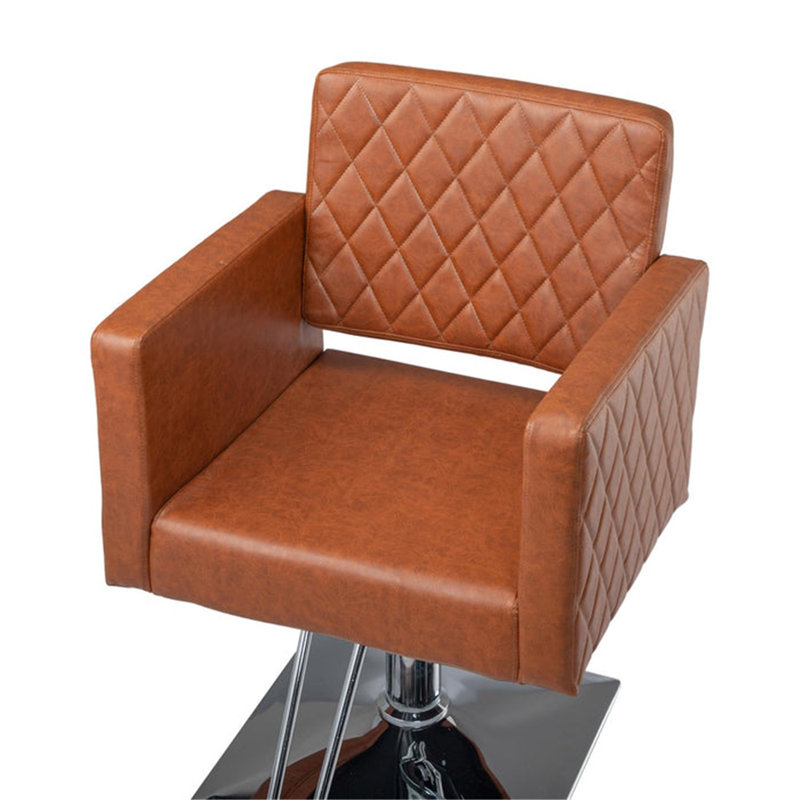 Fauteuil de coiffeur à assise large et robuste, Brown