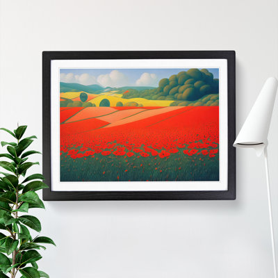Awesome Poppy Field Flowers - Framed Print