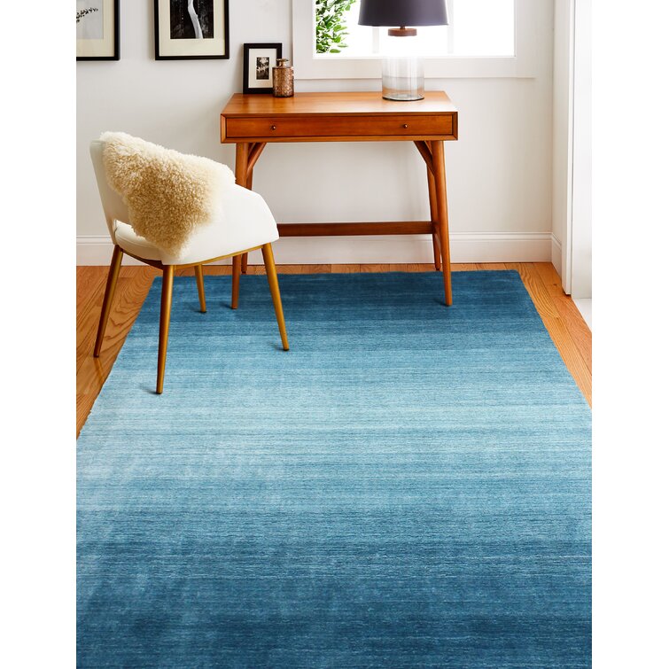 Hand-Knotted Turquoise Rug