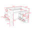 Lit mezzanine avec bureau, lumières DEL, ports de chargement USB, 6 casiers de rangement et 6 tiroirs-129032328