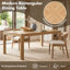 Table de salle à manger rectangulaire de 60 pouces avec dessus en placage de chêne de style parquet, coins arrondis et pieds en bois d'hévéa-862205098
