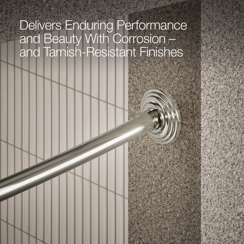 Expanse Curved Shower Rod - Traditional Design, Polished Nickel