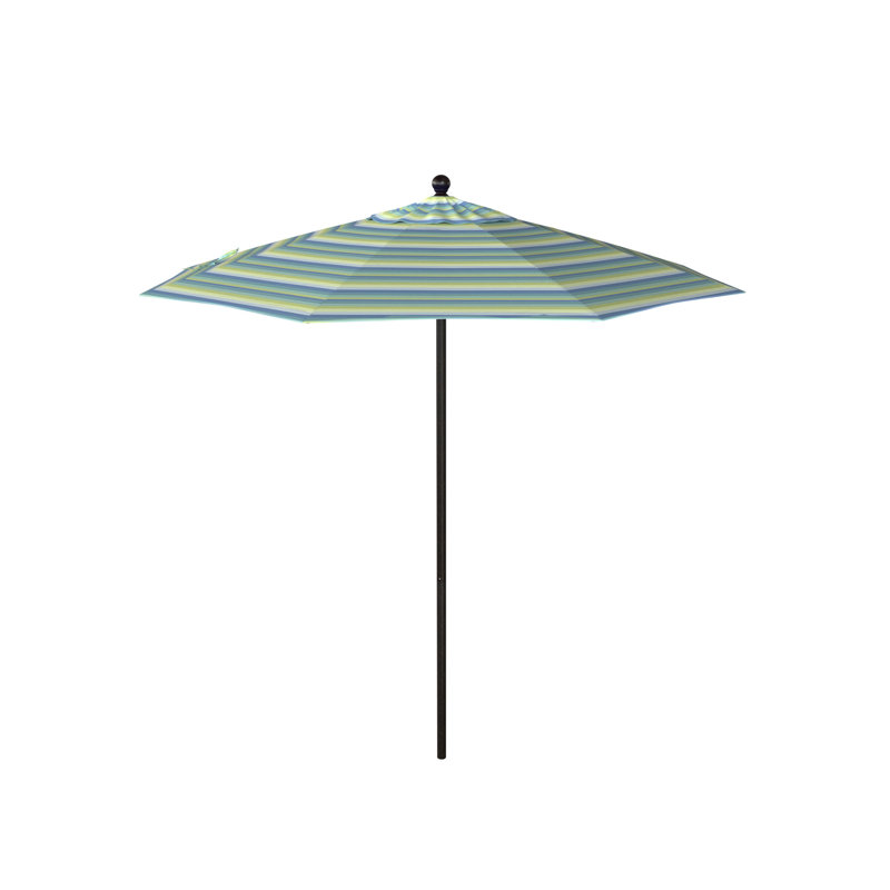 Parasol de marché 90 po Nikel, Sunbrella® bord de mer Séville rayé
