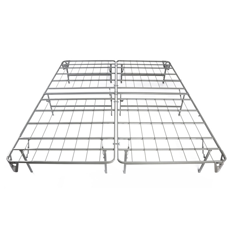 Salma 14" Folding Steel Wire-Grid Bed Frame, King