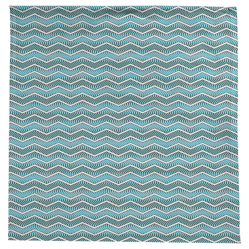 Nappe à chevrons ondulés Stephenie, Bleu sarcelle