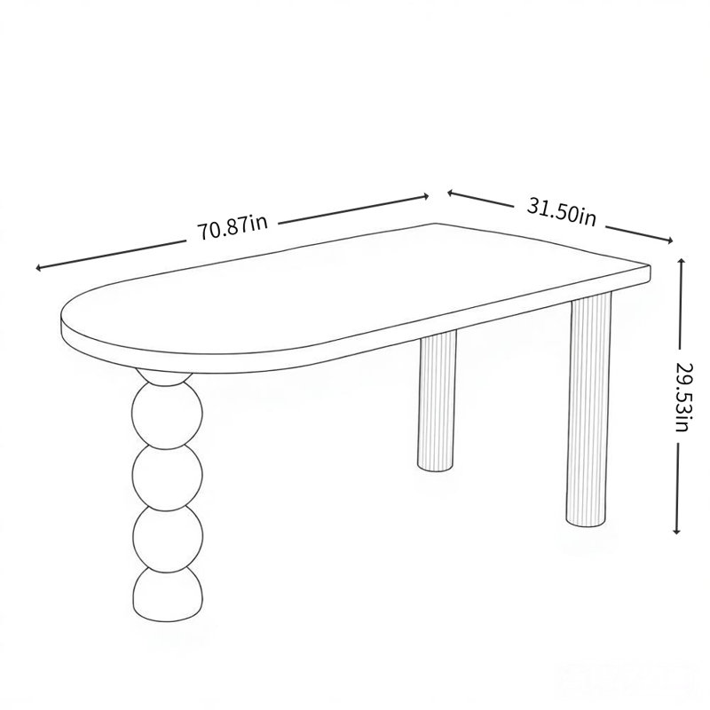 Table de salle à manger simple, créative et tendance, Orange / blanc