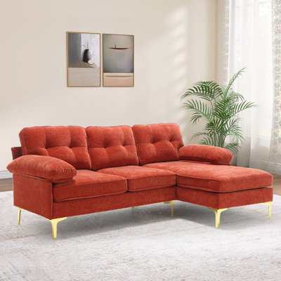 Eugenija 83"W Chenille RAF LAF Convertible Sectional