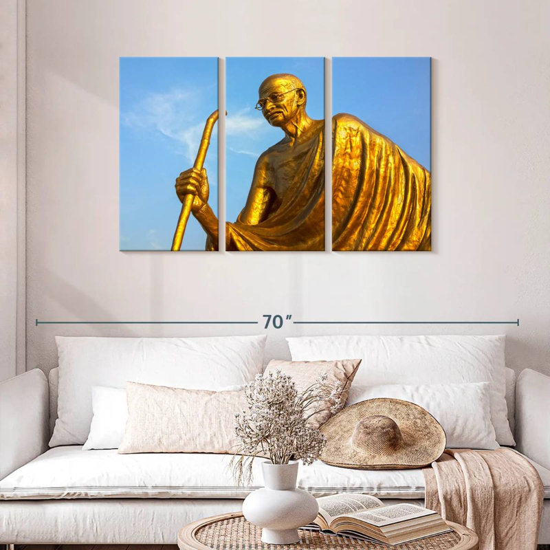 Statue Leisha Golden Gandhi, H 28 po x l 45 po