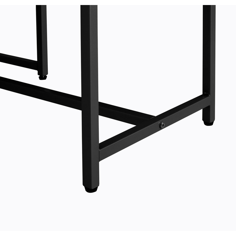 Table basse Chasitie 4 Pieds 2, Marbre noir, Noir
