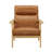30'' Wide Genuine Leather Full-Back Accent Armchair With Solid Wood Frame