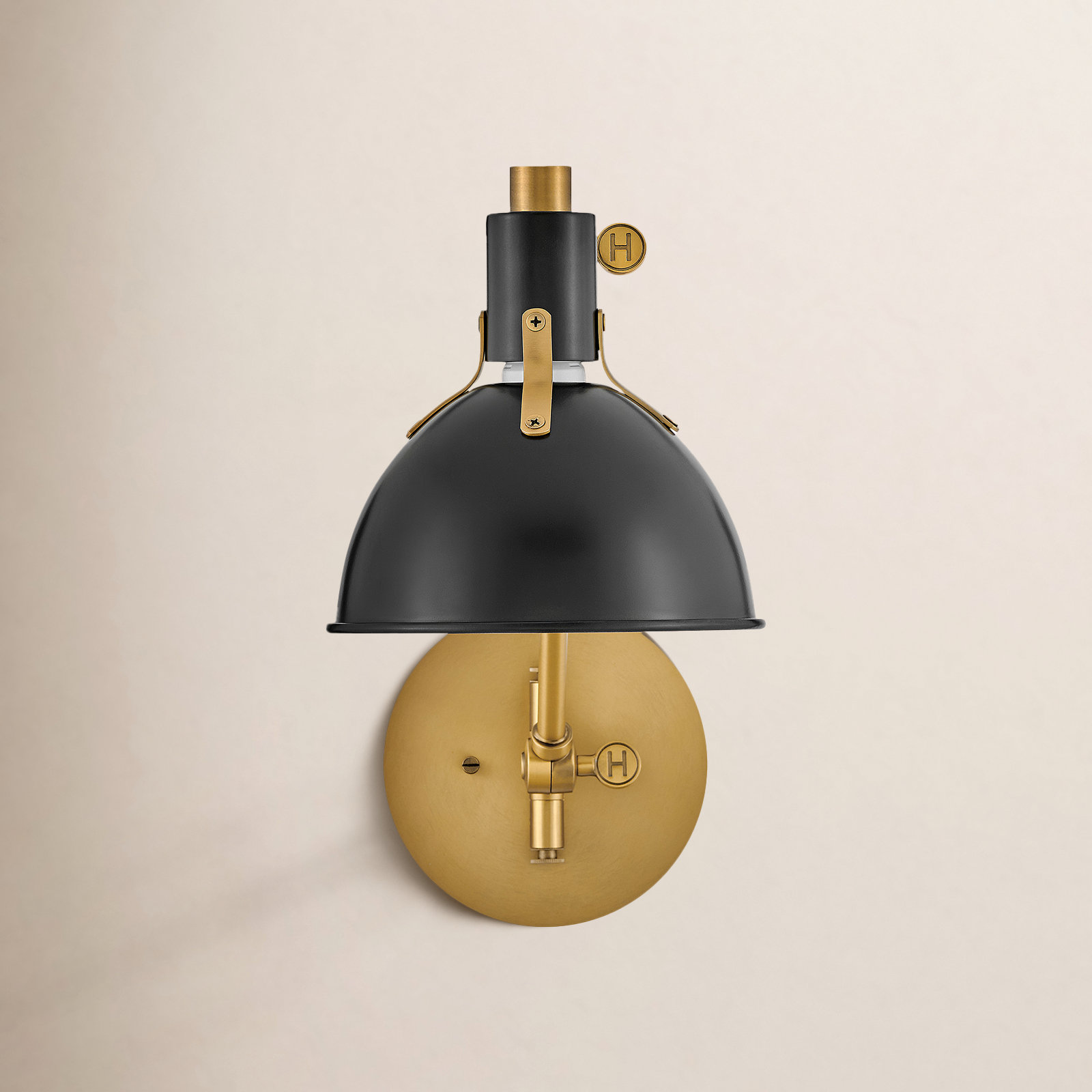 Mildura Single Light Dimmable Swing Arm Sconce, Satin Black