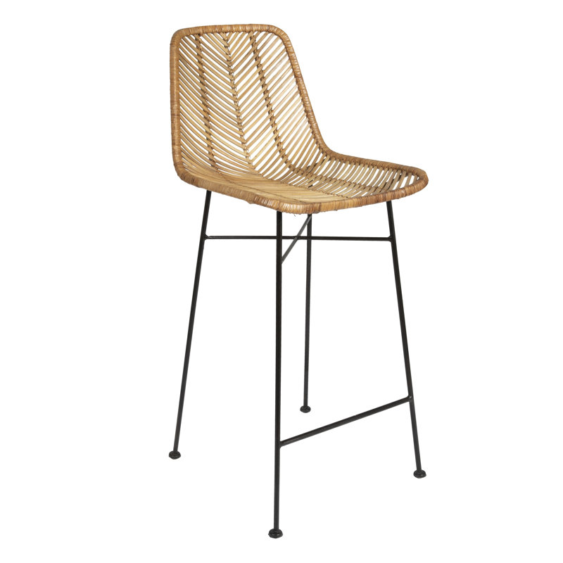 Tabouret de bar de 28 po Avenley, Naturel/noir