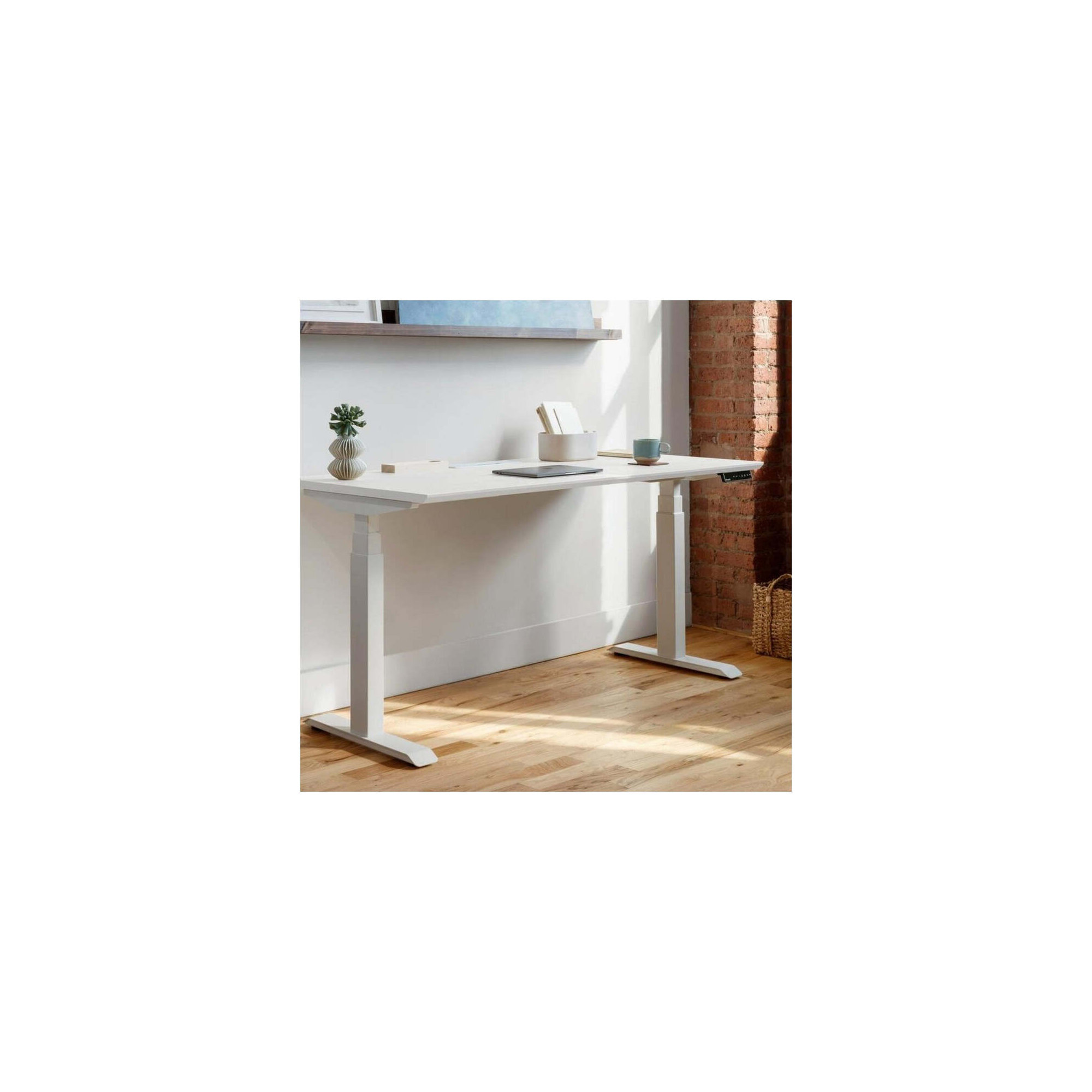 Standing Desk, White, White, 52" H x 48" W x 30" D