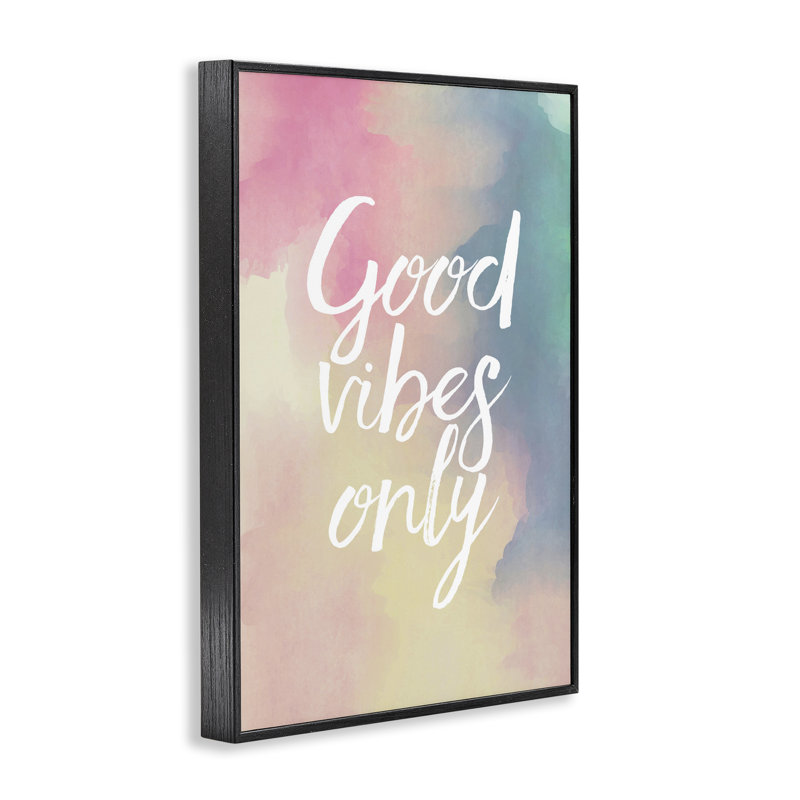 Good Good Vibes Only Ombre, estampe numérique par Louise Carey, H 18 po x l 12 po, Giclée encadrée noir minuit