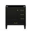 Meuble-lavabo noir 30 po. Armoire de rangement abondante - 1 porte à fermeture douce et 3 tiroirs-750044827