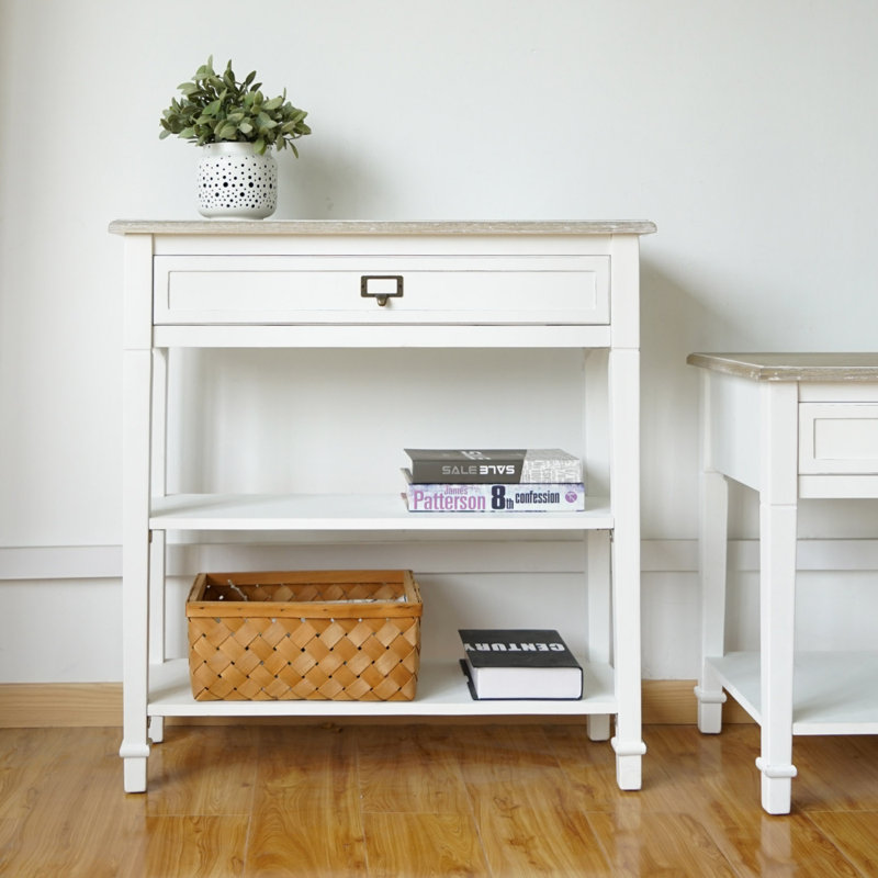 Bodmin 29"W Console Table  with Shelf, White