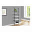 Bibliothèque, bibliothèque, étagère, échelle, 5 niveaux, h 72 po, bureau, chambre à coucher, stratifié aspect marbre blanc, métal noir, contemporain, moderne