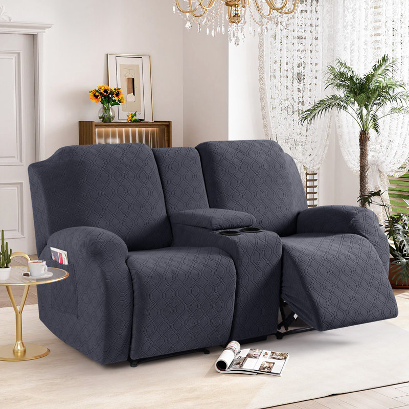 Causeuse inclinable avec housse pour console Wald Stretch, Gris foncé