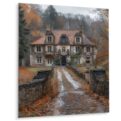 Brun, beige, hiver, manoir en France - Châteaux, art mural