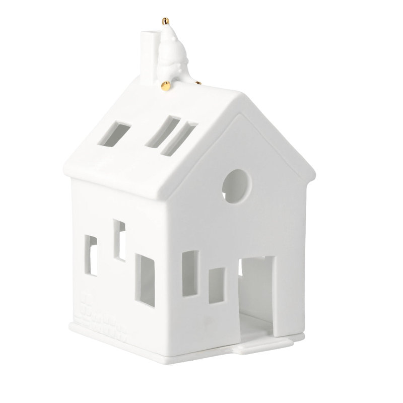 Maison de village en porcelaine - Père Noël en attente de Rudolf