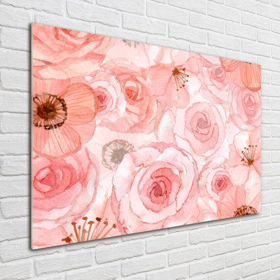 Floral Pattern - Unframed Art Prints on Glass