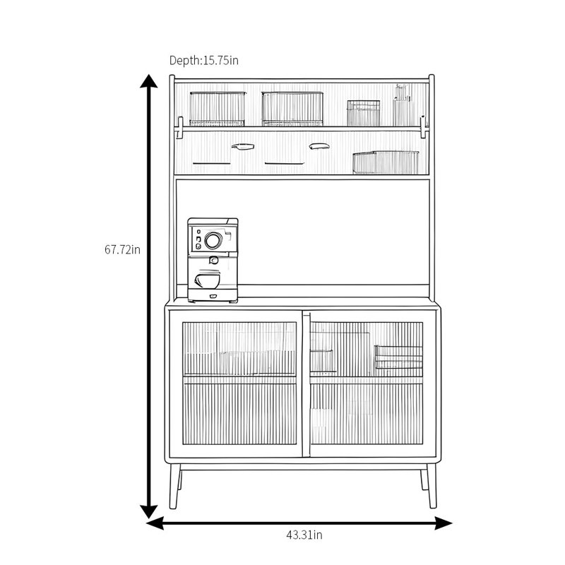 Eldora, 67.72" H x 43.31" W x 15.75" D