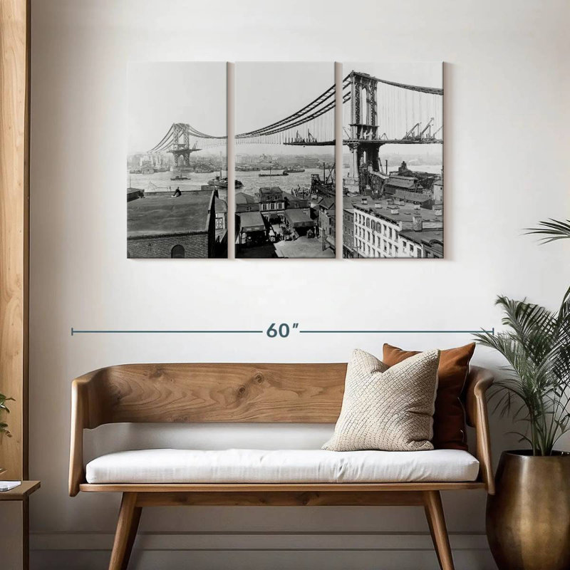 Lilie Manhattan Bridge Construction, 28" H x 45" W