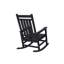 Chaise berçante pour adulte, texture de bois noir, stable aux intempéries, ergonomique, élargie, capacité de charge de 380 lb, noir