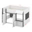 Lit mezzanine double avec maisonnette et rangement-1945068603
