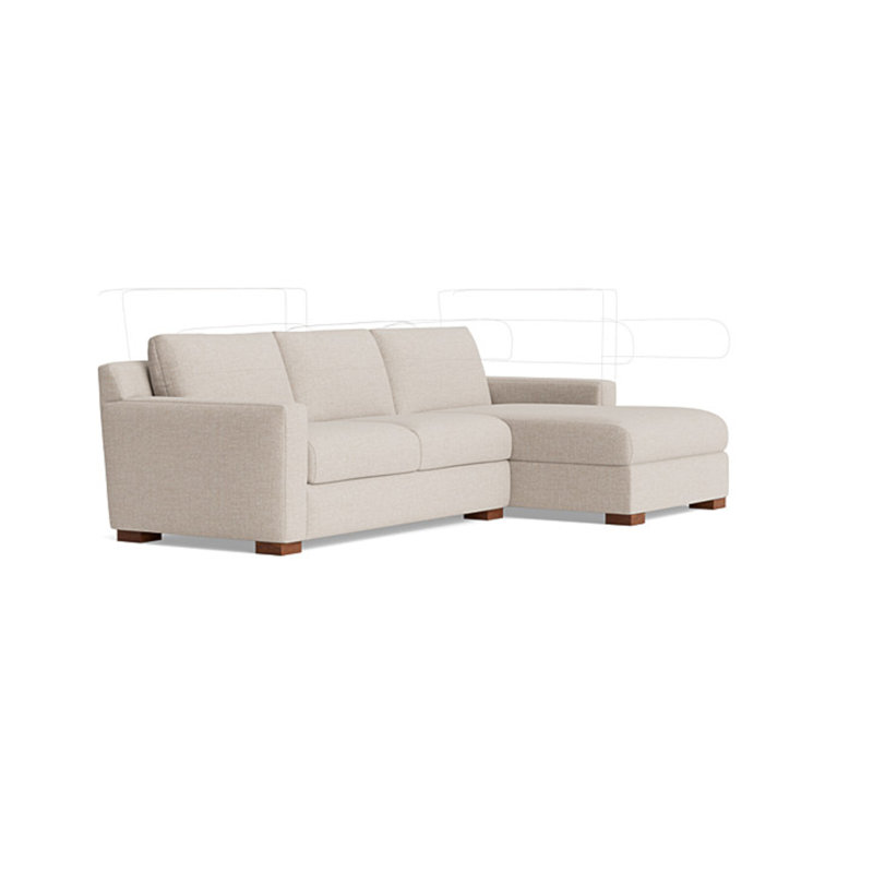 Catalina Chaise Sectional, Performance Weave - Natural, Right Hand Facing