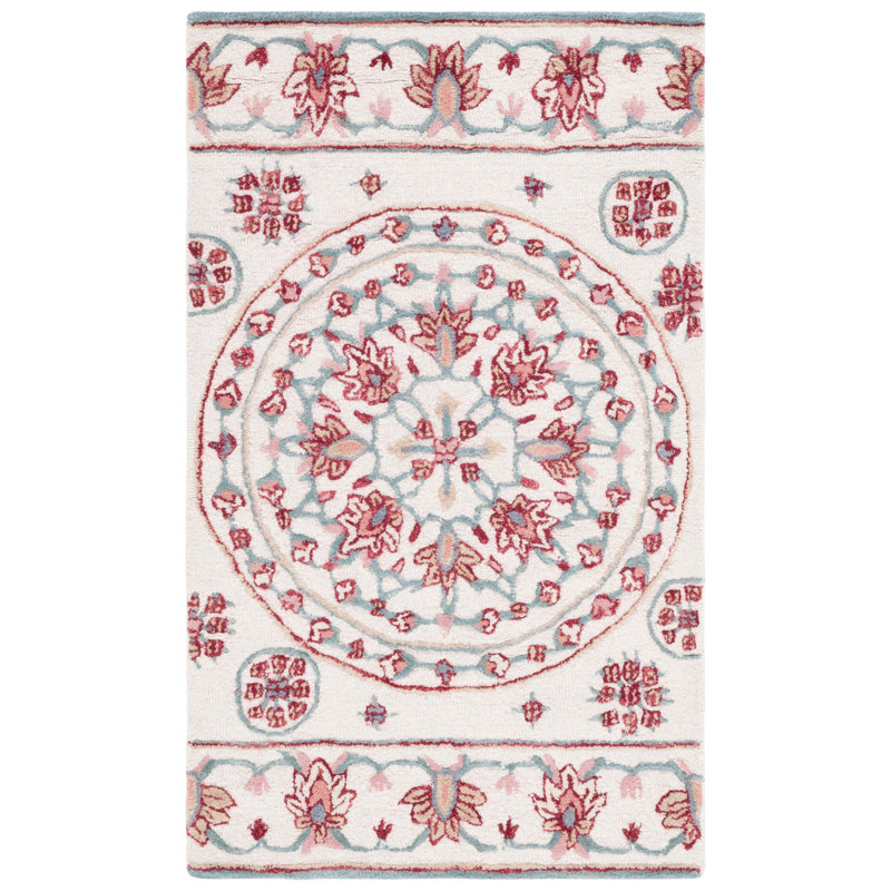 Daishawn Hand Tufted Wool Floral Rug, Rectangle 3' x 5'