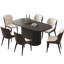 Ensemble de table de salle à manger 62,99 "avec 6 chaises pour la cuisine, le bar et le salon-236843663-236843659