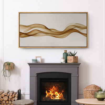 Large Framed Canvas Print Wall Art - Neutral Abstract Print for Minimalist Modern Wall Decor