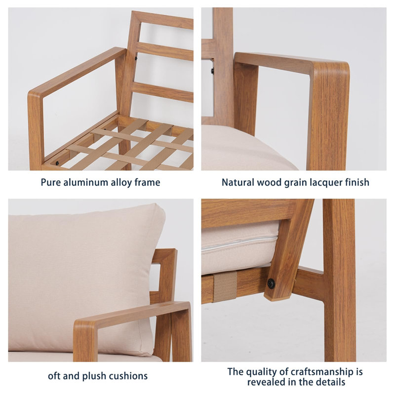 Ensemble de mobilier d'extérieur en forme de L 4 pièces