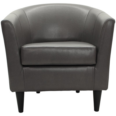 Kronos Faux Leather Barrel Chair