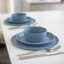 Koziol Large Plate Set of 4, bio -circular plastic, nature flower blue, 25.5cm